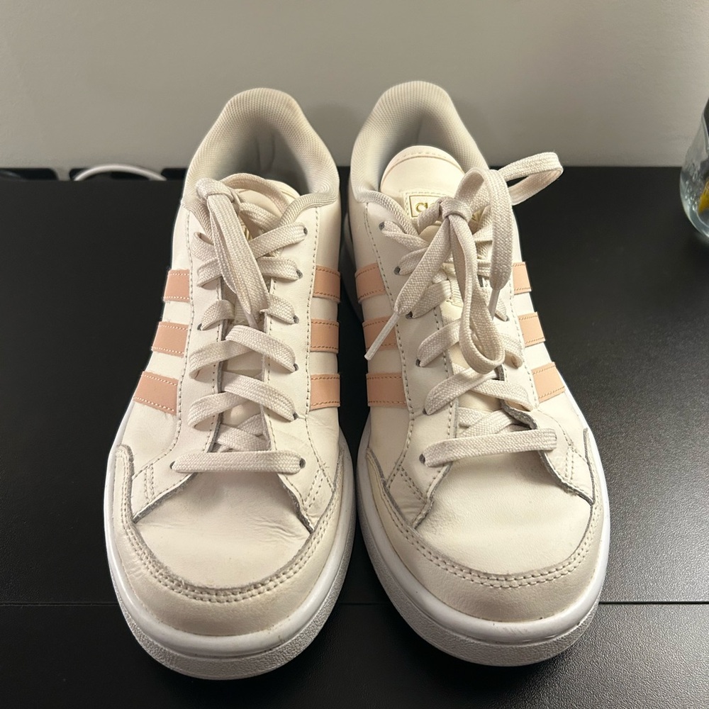 Adidas Cream and Pink Women's Sneakers